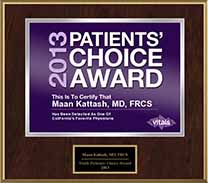 award-Patients-Choice-2013-Dr-Maan-Kattash-plastic-surgeon